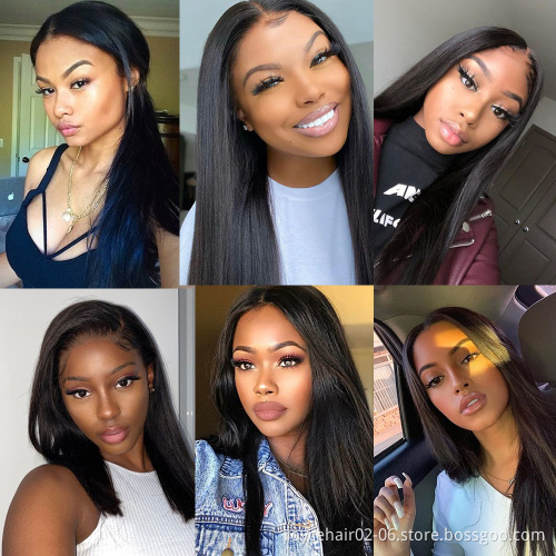 High Grade Cheap Brazilian Virgin Hair Wigs Bone Straight Human Hair 13x4 Transparent Lace Front Wig For Women